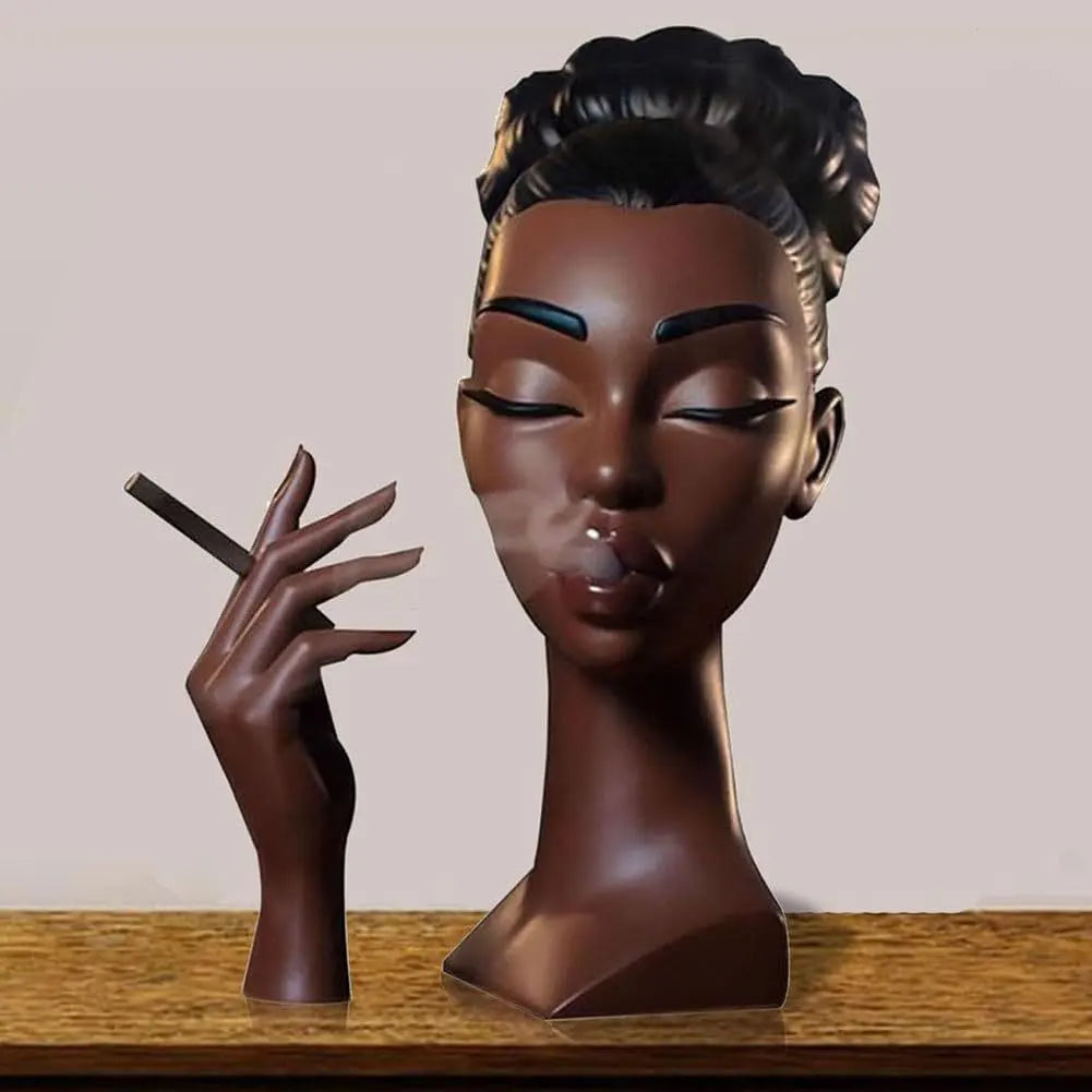 Head Incense Burner Black Women Face